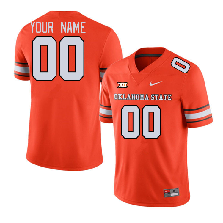 Custom Oklahoma State Cowboys Name And Number College Football Jerseys Stitched-Alternate Orange - Click Image to Close